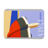 イタリアレトロヴィンテージイタリアンビーチ旅行ポスター マグネット (横)