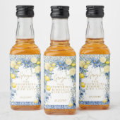 イタリアレモンブルータイルグラジーブライダルシャワー リキュールボトルラベル (ボトル)