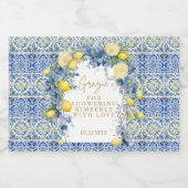 イタリアレモンブルータイルグラジーブライダルシャワー リキュールボトルラベル (シングルラベル)