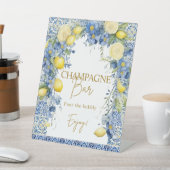 イタリアレモンブルータイルバブルシャンパーニュバーサイン 台座サイン (インサイチュ)