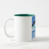 イタリアレモンヴィンテージスタイル旅行ポスター ツートーンマグカップ (左)