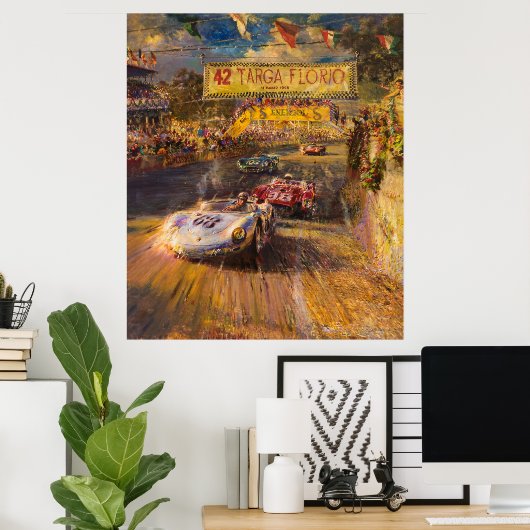 イタリアレーシングポスターアート ポスター (ホームオフィス)