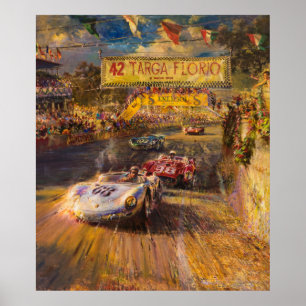イタリアレーシングポスターアート ポスター