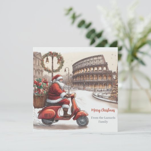 イタリアローマクリスマスウォーターカラーイメージ シーズンカード (スタンド正面)