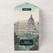 イタリアローマデスティネーションウェディング オールインワン招待状 (外側)