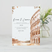 イタリアローマランドスケープ結婚式招待状 招待状 (スタンド正面)