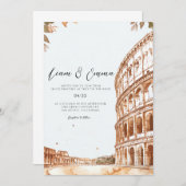 イタリアローマランドスケープ結婚式招待状 招待状 (正面/裏面)