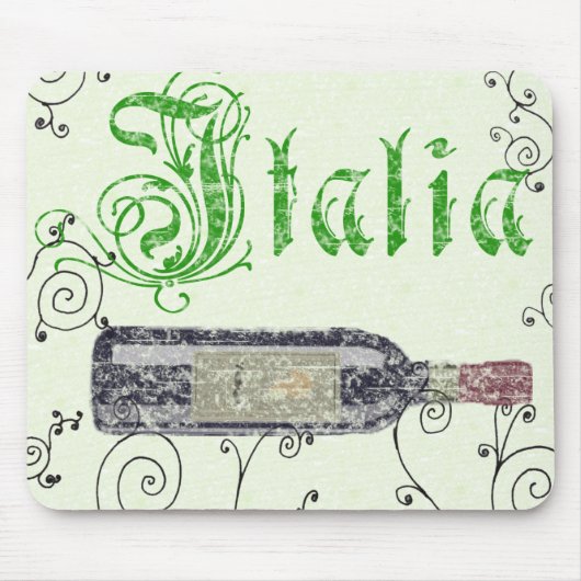 イタリアワインボトルヴィンテージ マウスパッド (正面)