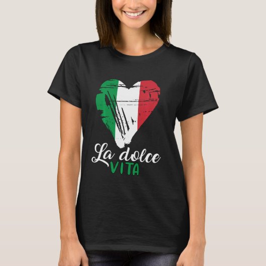 イタリアンおもしろいことわざラブイタリア国旗 Tシャツ (正面)