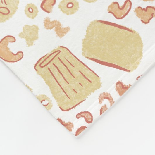 イタリアンかわいこちゃんかわいいパスタパタイタリアンーパターン フリースブランケット (角)