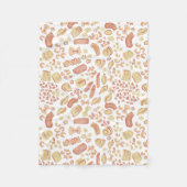 イタリアンかわいこちゃんかわいいパスタパタイタリアンーパターン フリースブランケット (正面)