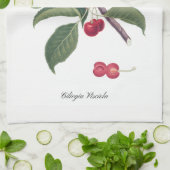 イタリアンなさくらんぼの台所タオル キッチンタオル (折り畳み)