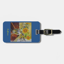イタリアンなつぼの荷物または財布のラベルのヒマワリ ラゲッジタグ