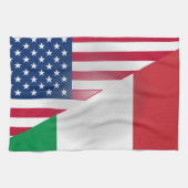イタリアンなアメリカの布の旗16" x 24" キッチンタオル (横)