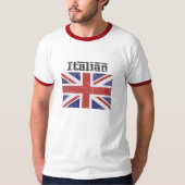 イタリアンなイギリスの旗おもしろいなメンズTシャツ Tシャツ (正面)