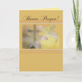 イタリアンなキリスト教のイースター、黄色いBuona Pasqua シーズンカード (正面)