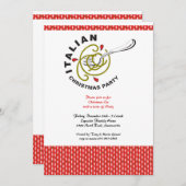 イタリアンなクリスマスパーティーの食事招待状 招待状 (正面/裏面)