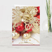 イタリアンなクリスマス-赤および金ゴールドのつまらないもの シーズンカード (裏面)