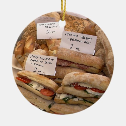 イタリアンなサラミ セラミックオーナメント (正面)