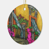 イタリアンなバルコニーの陶磁器のクリスマスのオーナメント セラミックオーナメント (左)