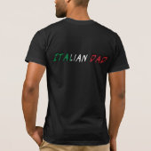 イタリアンなパパのイタリアのイタリアンな旗のタイポグラフィ Tシャツ (裏面)