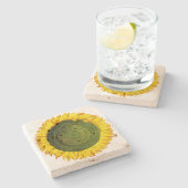 イタリアンなヒマワリの石のコースター ストーンコースター (横)