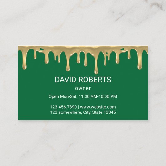 イタリアンなピザパスタのレストランのシェフ 名刺 (裏面)