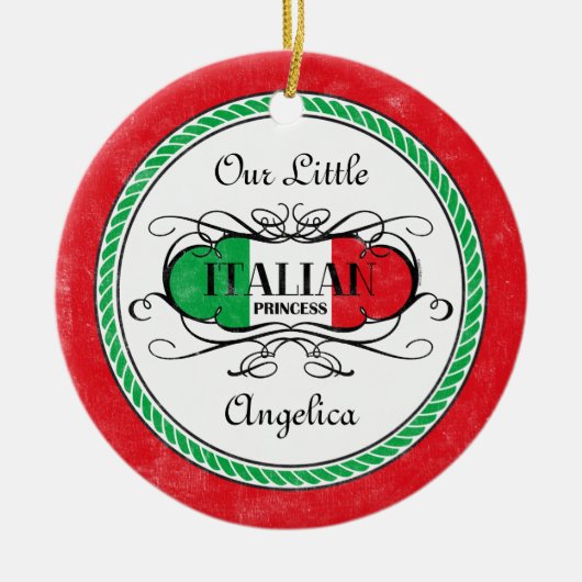 イタリアンなプリンセスの写真のオーナメント セラミックオーナメント (正面)