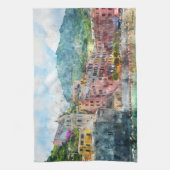 イタリアンなリビエラのCinque Terreイタリア キッチンタオル (縦)