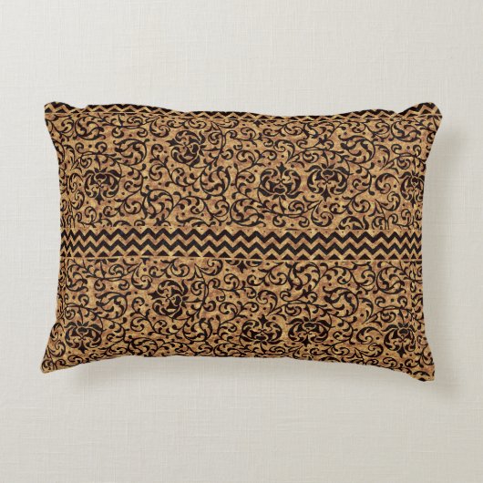 イタリアンなルネサンスの金ゴールドの花柄パターン アクセントクッション (裏面)