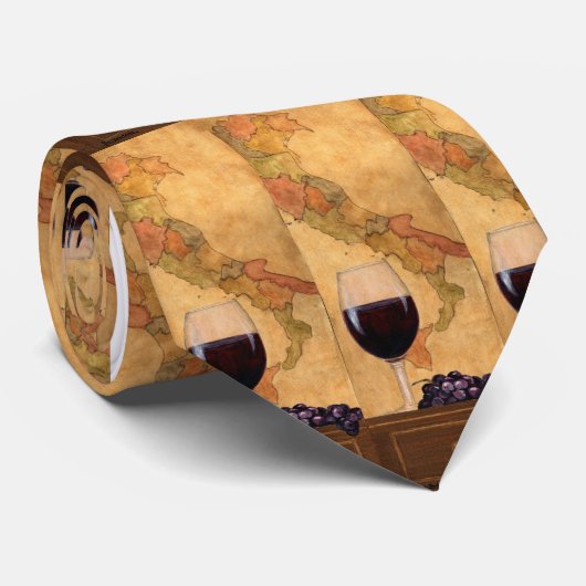 イタリアンなワイングラスのタイ ネクタイ (ロール)