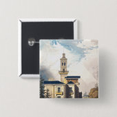 イタリアンな別荘または狩猟小屋の高度 缶バッジ (正面&裏面)