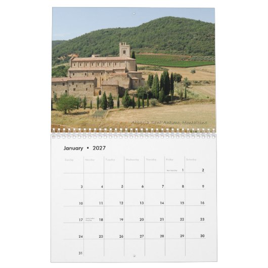 イタリアンな夏のカレンダー カレンダー (1月 2027)