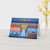 イタリアンな夏の端のビーチの挨拶状 カード (黄色い花)