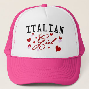 イタリアンな女の子のピンクの帽子 キャップ