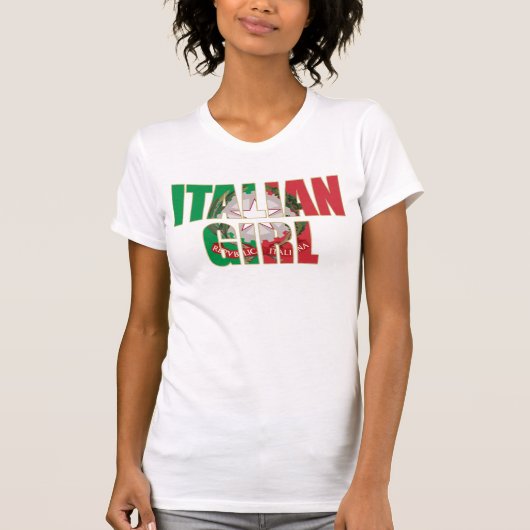 イタリアンな女の子のTシャツ Tシャツ (正面)