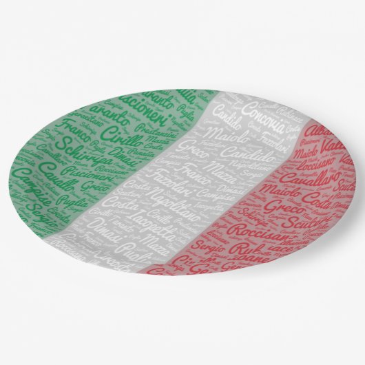イタリアンな家族会の紙皿 ペーパープレート (アングル)