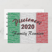 イタリアンな家族会の郵便はがきの招待状 インビテーションポストカード (正面/裏面)