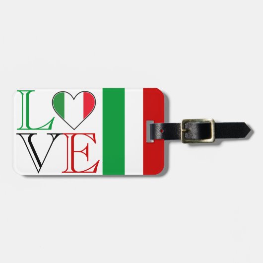 イタリアンな愛荷物のラベル ラゲッジタグ (正面横)