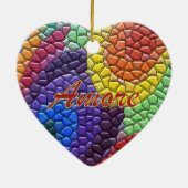 イタリアンな愛虹のモザイクハートのオーナメント セラミックオーナメント (裏面)