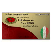 イタリアンな料理 マグネット名刺 (正面)