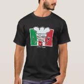 イタリアンな旗およびカッコいいの漫画が付いているシェフのTシャツ Tシャツ (正面)