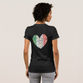 イタリアンな旗とのMi Amoイタリアのハート Tシャツ (裏面フル)