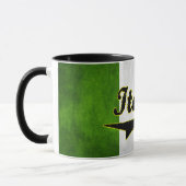 イタリアンな旗のイタリアの黒いガラスコーヒー・マグ マグカップ (左)