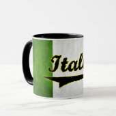 イタリアンな旗のイタリアの黒いガラスコーヒー・マグ マグカップ (正面左)