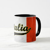 イタリアンな旗のイタリアの黒いガラスコーヒー・マグ マグカップ (正面右)