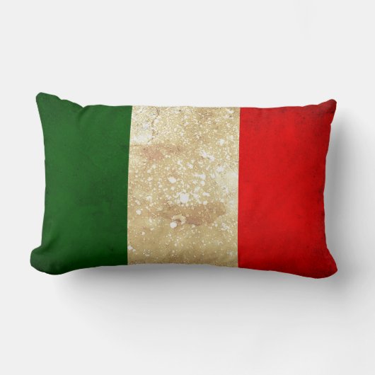 イタリアンな旗のヴィンテージのグランジなスタイルの装飾用クッション ランバークッション (正面)