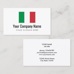 イタリアンな旗の会社のロゴの名刺のテンプレート 名刺