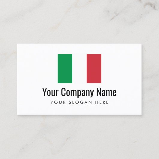イタリアンな旗の会社のロゴの名刺のテンプレート 名刺 (正面)