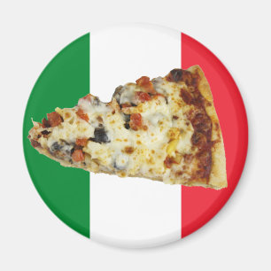 イタリアンな旗の色のピザ切れ マグネット